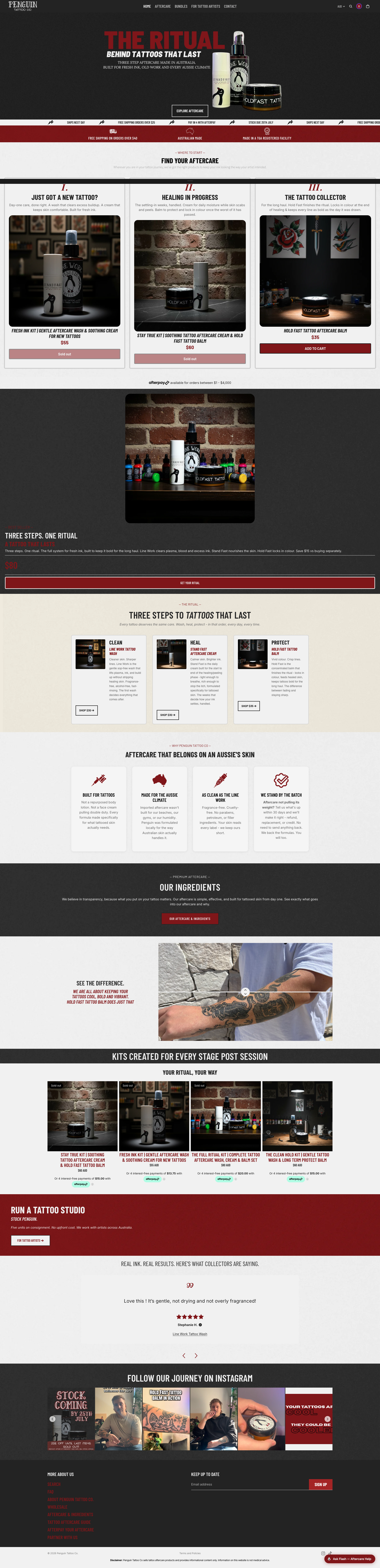 Penguin Tattoo Co website