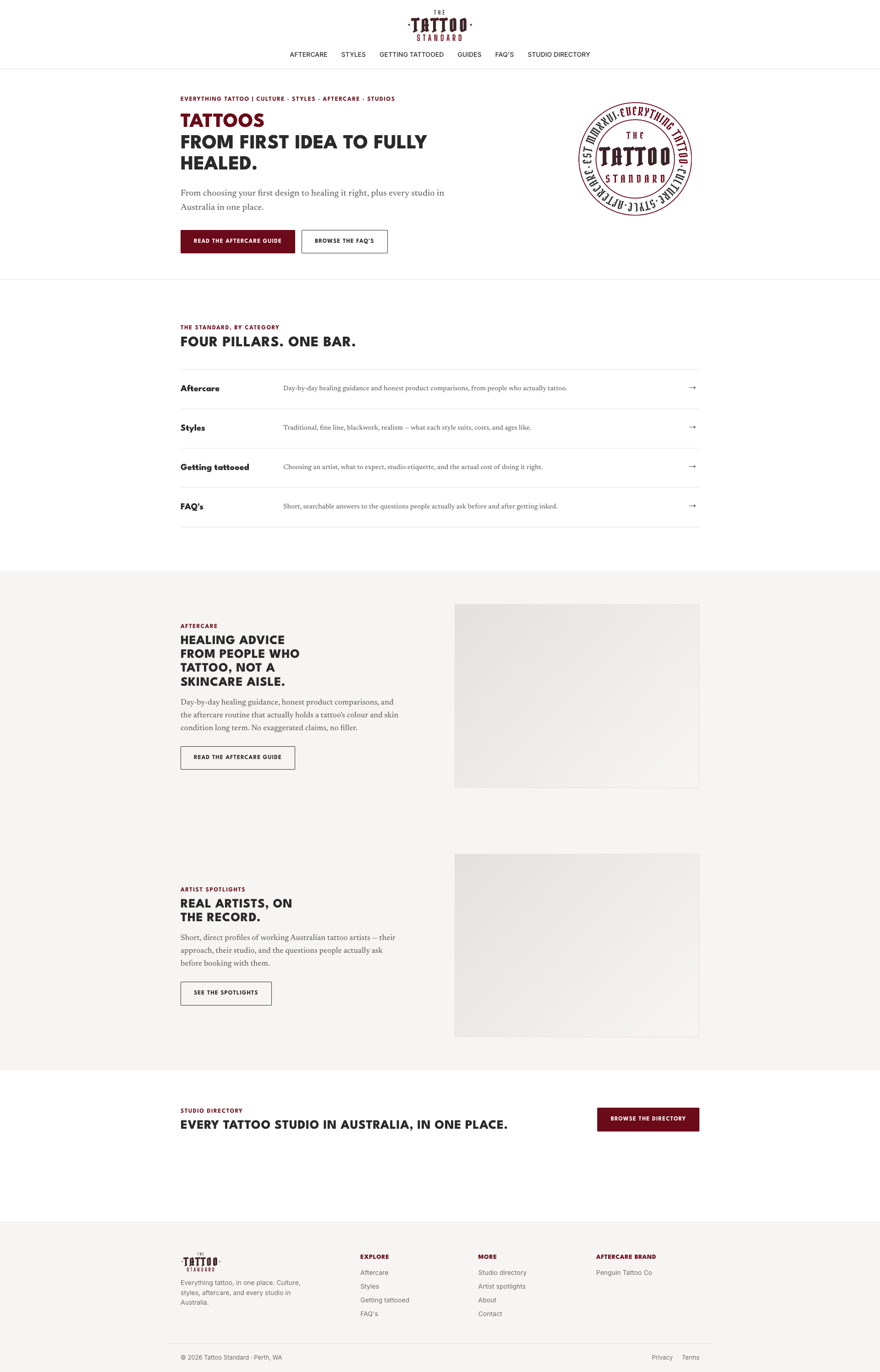 Tattoo Standard website